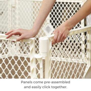 Toddleroo by North States Superyard Ultimate 8 Panel Free Standing Play Yard, Indoor or Outdoor Baby Playpen, Baby Fence. Made in USA. 6.5 feet corner to corner play pen (26" Tall, Ivory)