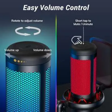 Gaming USB Microphone Set for PC, TONOR RGB Condenser Mic with Boom Arm Quick Mute, RGB Lighting, Pop Filter, Shock Mount, Gain Control for Streaming Podcasting Recording Discord Twitch YouTube TC310+