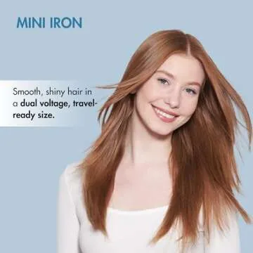 BaBylissPRO Nano Titanium Mini Flat Iron Hair Straightener, 0.5" Hair Straightener Iron for Touch Ups & All Hair Types, Perfect for Travel