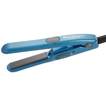 BaBylissPRO Nano Titanium Mini Flat Iron Hair Straightener, 0.5" Hair Straightener Iron for Touch Ups & All Hair Types, Perfect for Travel