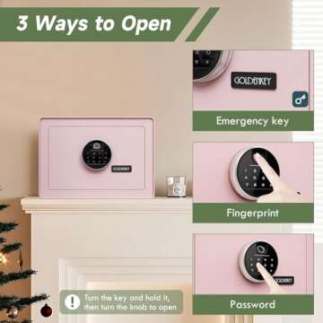 Goldenkey Digital Security Safe and Lock Box,Small Safe box for Money, Keypad Lock,Perfect for Home ...