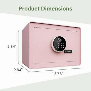 Goldenkey Digital Security Safe and Lock Box,Small Safe box for Money, Keypad Lock,Perfect for Home Office Hotel Business Jewelry Gun Use Storage, 0.8Cu.Ft./ Pink