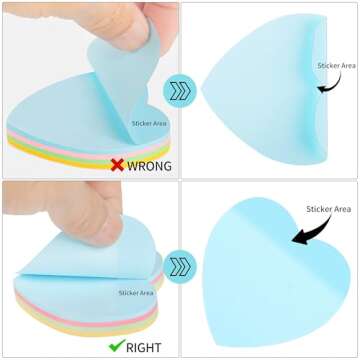 Sticky Notes 2.75 in x 2.75 in 600 Sheets Sticky Memo Heart Shaped - Self Stick Cute Mixed 4 Color for Office/Home/Baking/School