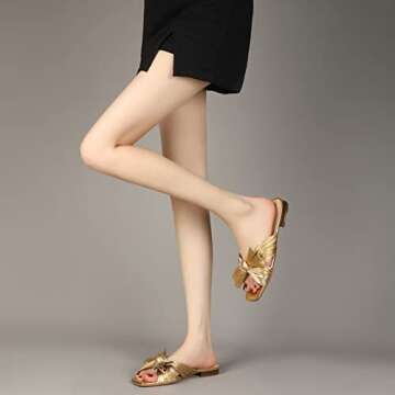 Stylish MICIFA Women's Bow Flat Sandals for Summer Elegance