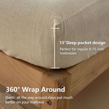 Linen Fitted Sheet - Soft & Breathable Twin Size
