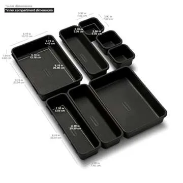 Madesmart Interlocking Bin Pack for Organized Drawers