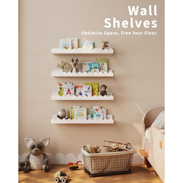 Charming Nursery Book Shelves for Kids' Rooms - 4-Pack