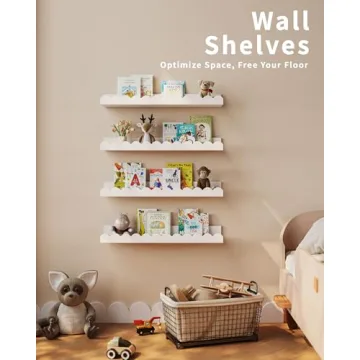 Charming Nursery Book Shelves for Kids' Rooms - 4-Pack