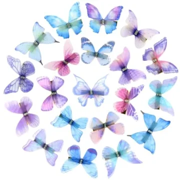 Ayehe 20 Pieces Glitter Butterfly Hair Clips - Colorful 90s Hair Accessories for Women and Girls