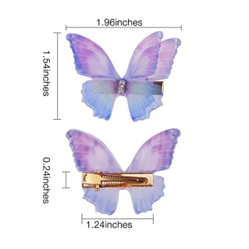 Ayehe Glitter Butterfly Hair Clips - Colorful Hair Accessories