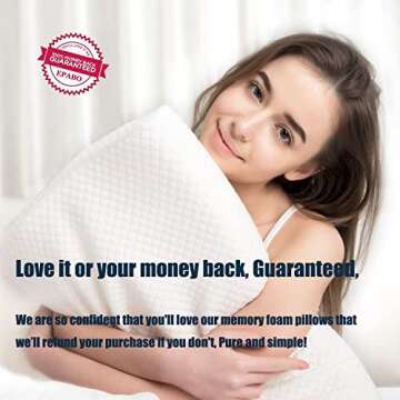 EPABO Contour Memory Foam Pillow Orthopedic Sleeping Pillows, Ergonomic Cervical Pillow for Neck Pain - for Side Sleepers, Back and Stomach Sleepers, Free Pillowcase Included (Firm & Standard Size