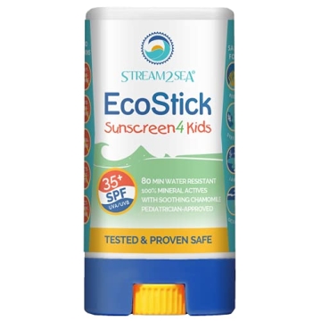 STREAM2SEA EcoStick SPF 35 Mineral Sunscreen Stick - Reef Safe, Biodegradable and Water Resistant