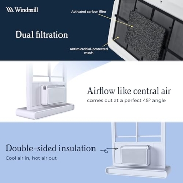 Windmill - The Windmill AC Modern Air Conditioner - Easy Install - Includes User Friendly App - Ultra-Quiet and Voice-Enabled 8000 BTU Window Air Conditioner