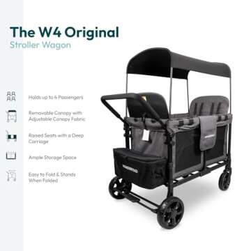 WONDERFOLD W4 Stroller Wagon - Versatile 4 Seater Design
