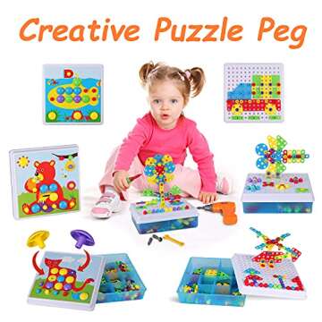 Haifeng Drill Set Building Blocks, STEM Toys for 3 4 5 6 Year Old, 235 Pieces Double Toy Drill and S...