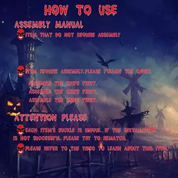 Quejowy 6PCS Halloween Costume Scary Weapon Headbands, Horror Photo Props Rubber Plastic Knife Axe Cleaver Scissor Headbands Through Head Zombie Accessories Makeup