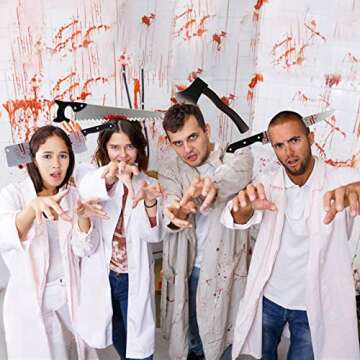 Quejowy 6PCS Halloween Costume Scary Weapon Headbands, Horror Photo Props Rubber Plastic Knife Axe Cleaver Scissor Headbands Through Head Zombie Accessories Makeup