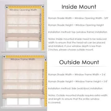 TWOPAGES Cordless Roman Shades for Custom Blackout Windows
