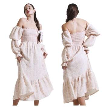 NOTHING FITS BUT Women’s Soft Cotton Muslin Dress, Everyday Stretchable Haru Maternity Gown, Off-S...