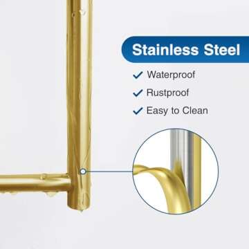 Paper Towel Holder - Self-Adhesive or Drilling, Gold, Wall Mounted, SUS304 Stainless Steel Kitchen Roll Dispenser Under Cabinet