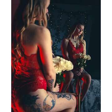 Avidlove Red Lace Bodysuit for Women - Sexy Lingerie