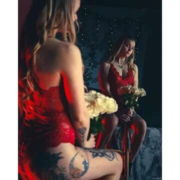 Avidlove Red Lace Bodysuit for Women - Sexy Lingerie