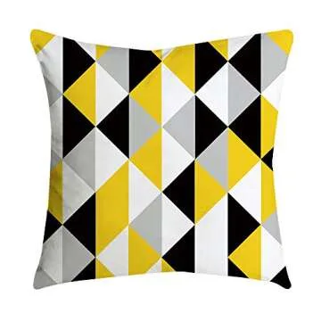 Yellow Embroidered Throw Pillow Covers for Modern Decor