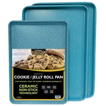 casaWare 3pc Cookie Sheet Set with Ceramic Coating