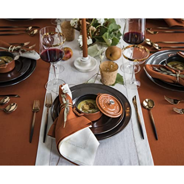 Elegant Solino Home Pure Linen Napkins Set of 4