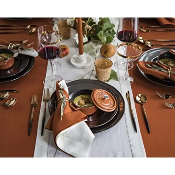 Elegant Solino Home Pure Linen Napkins Set of 4