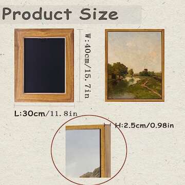 WITCOLOR Framed Large Canvas Wall Art, 12×16in Vintage Wall Art Decor for Living Room Nature Landscape Countryside Wood Wall Art Prints Scenery Oil Painting for Bedroom Office Home Decoration