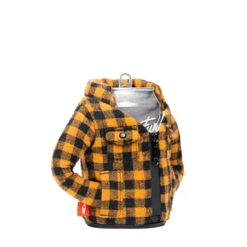 Stylish Puffin Lumberjack Can Cooler | Insulated & Fun