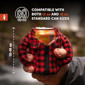 Stylish Puffin Lumberjack Can Cooler | Insulated & Fun