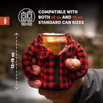 Stylish Puffin Lumberjack Can Cooler | Insulated & Fun