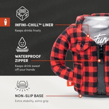 Stylish Puffin Lumberjack Can Cooler | Insulated & Fun