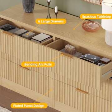 Stylish DWVO 6-Drawer Storage Dresser for Versatile Use