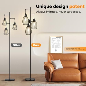 Stylish Dimmable Floor Lamp with LED Bulbs Included