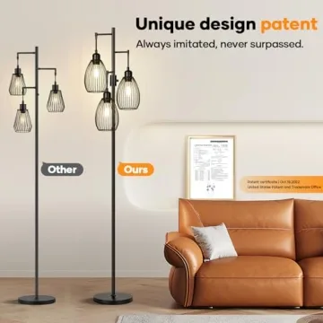 Stylish Dimmable Floor Lamp with LED Bulbs Included