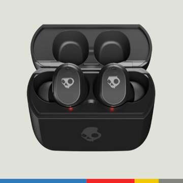 Skullcandy Mod In-Ear Wireless Earbuds, 34 Hr Battery, Microphone, Works with iPhone Android and Bluetooth Devices - Black