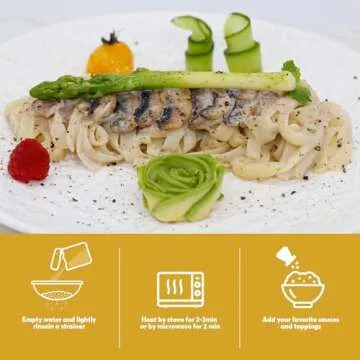 YUHO Shirataki Konjac Noodles Fettuccine Keto Pasta Gluten Free Low Carbs Vegan Fat Free Plant Based Noodle for Quick Dinner Meals, 8 Pack Inside, 53.61 Oz