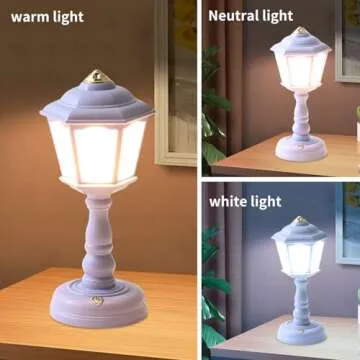 Bullishman Mini Desk lamp Vintage, LED Desk Lamp Dimmable Table Lamp Reading Lamp with USB Charging Port, Sensitive Control, Eye-Caring Office Lamp,Very Beautiful Decorative Desk lamp (Purple)