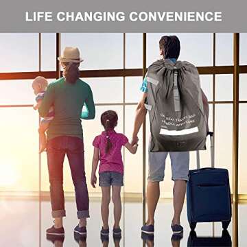 Little Livings Car Seat Travel Bag for Airplane - Durable and Foldable Water Resistant Gate Check Ba...