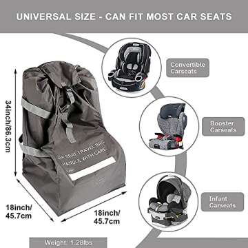 Little Livings Durable Car Seat Travel Bag for Airplane