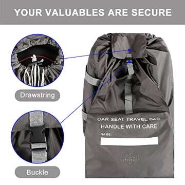 Little Livings Durable Car Seat Travel Bag for Airplane