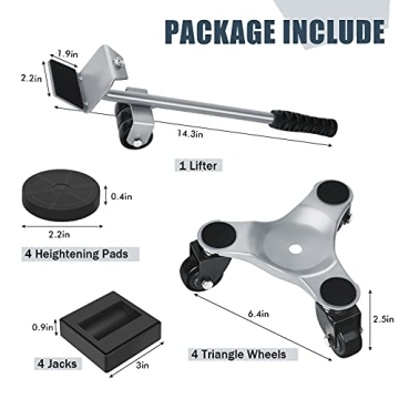 SOYO 500LB Furniture Dolly Movers with Wheels - 4 Pack