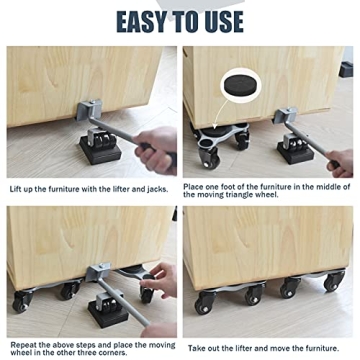 SOYO 500LB Furniture Dolly Movers with Wheels - 4 Pack