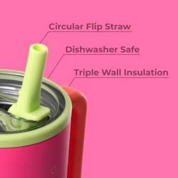 HydroJug Traveler - 40 oz Water Bottle with Handle & Flip Straw - Fits in Cup Holder, Leak Resistant Tumbler-Reusable Insulated Stainless Steel & Rubber Base - Gifts for Women & Men, Orchid