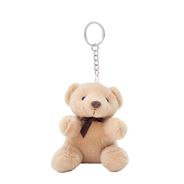 GK-O Cute Bear Animal Plush Doll Hanging Keychain - 10CM Khaki