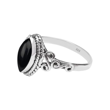 Elegant Black Onyx Stone Ring in 925 Sterling Silver