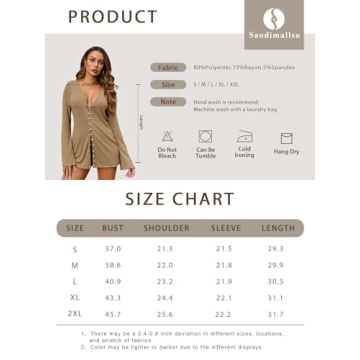 Saodimallsu Deep V Neck Lightweight Cardigan for Women